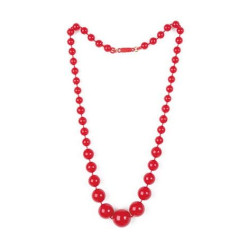 Collar andaluza sevillana rojo de bolas