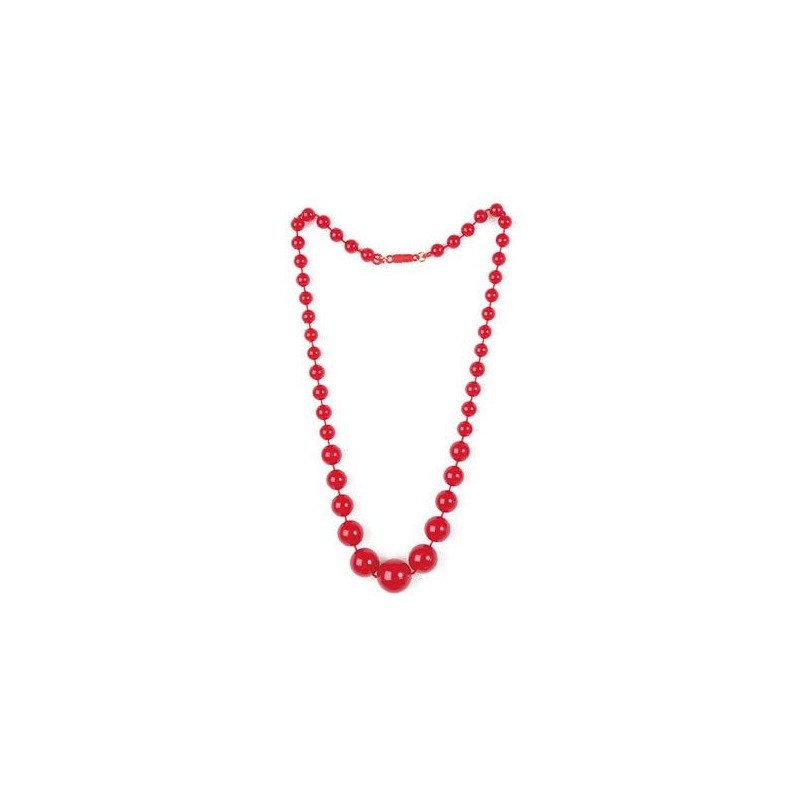 Collar andaluza sevillana rojo de bolas