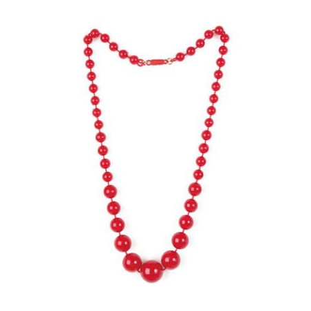 Collar andaluza sevillana rojo de bolas