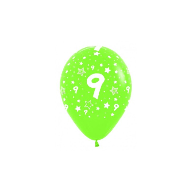 Globo de latex impreso nº 9 6 unidades de 23 cm