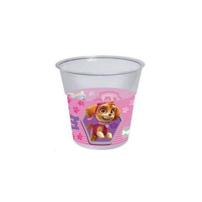 Vasos patrulla canina rosa skye de 25 cl