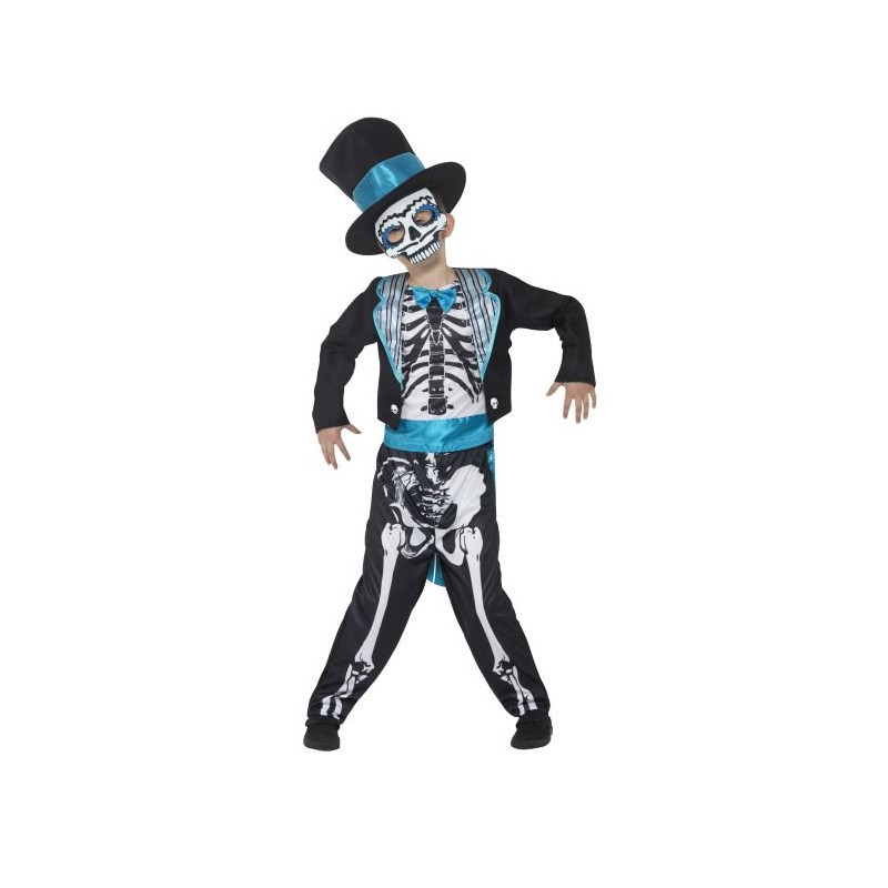 DISFRAZ ESQUELETO DIA DE LOS MUERTOS PARA NINO TALLAS