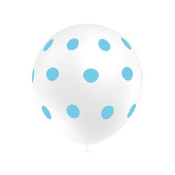 Globos blancos lunares azules 8 uds 11 30 cm