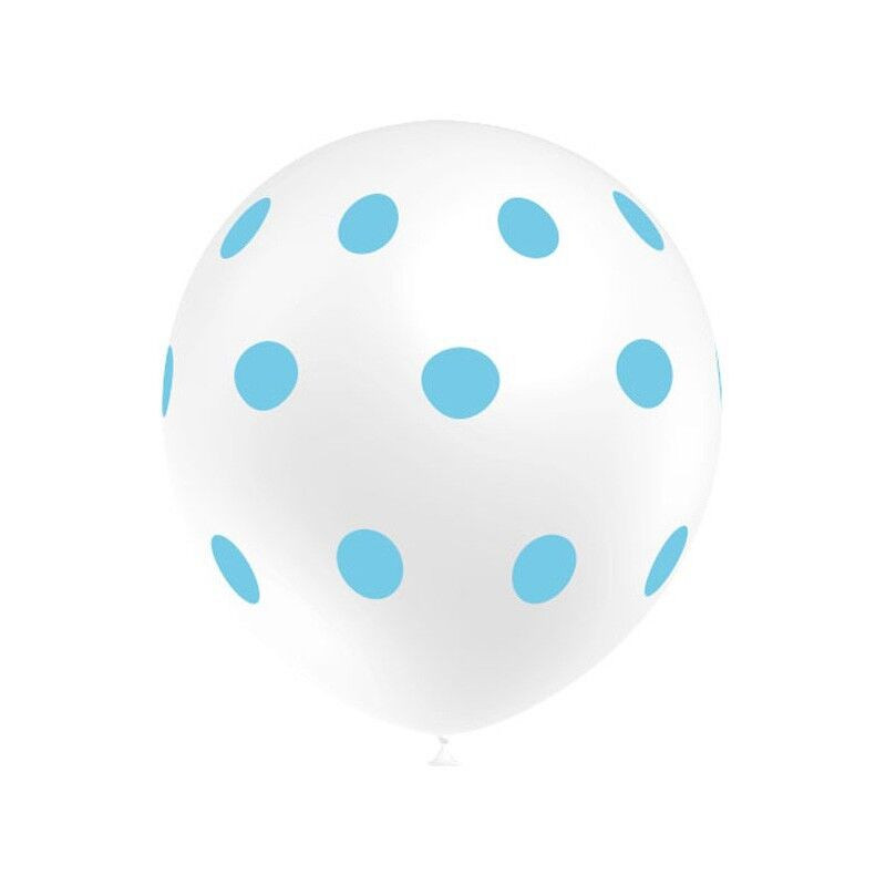 Globos blancos lunares azules 8 uds 11 30 cm