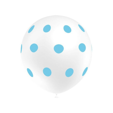 Globos blancos lunares azules 8 uds 11 30 cm