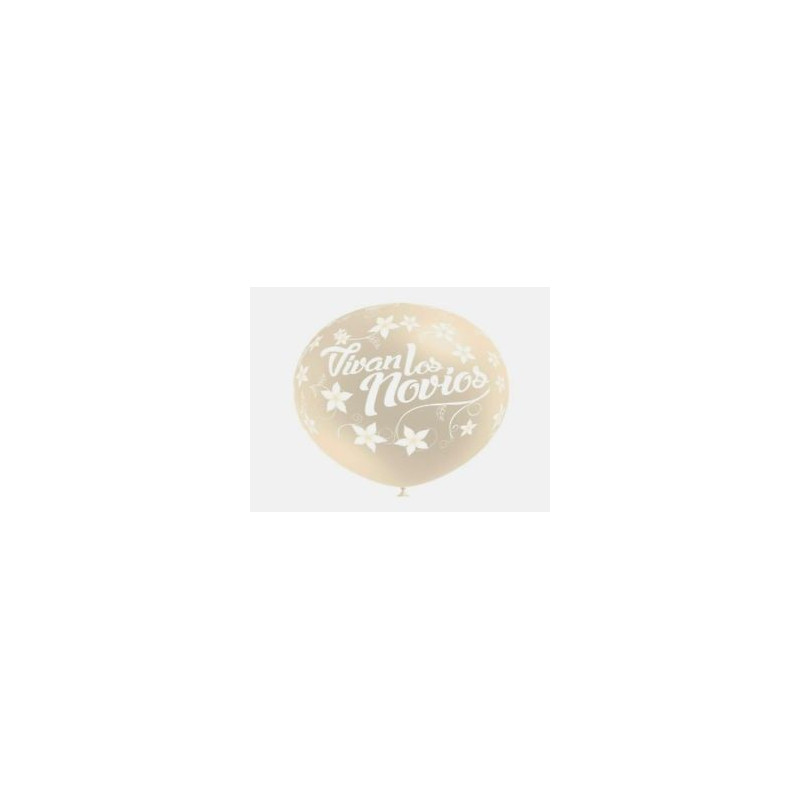 Globos vivan los novios latex marfil para boda