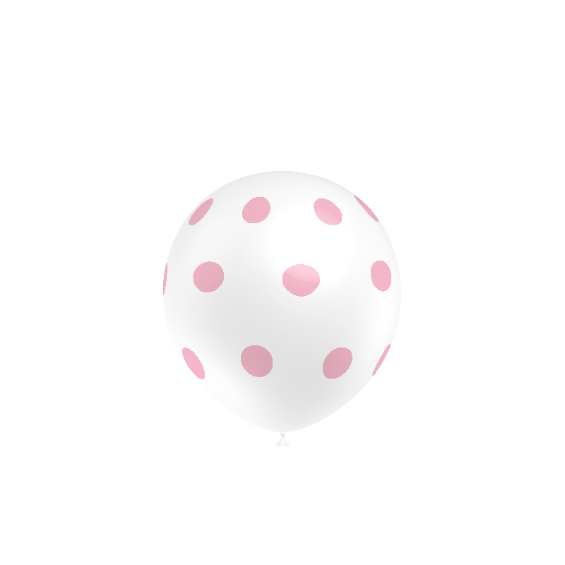 Globos blancos lunares rosas 8 uds 11 30 cm