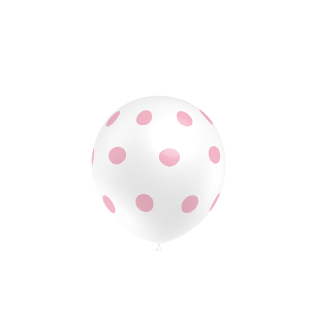Globos blancos lunares rosas 8 uds 11 30 cm