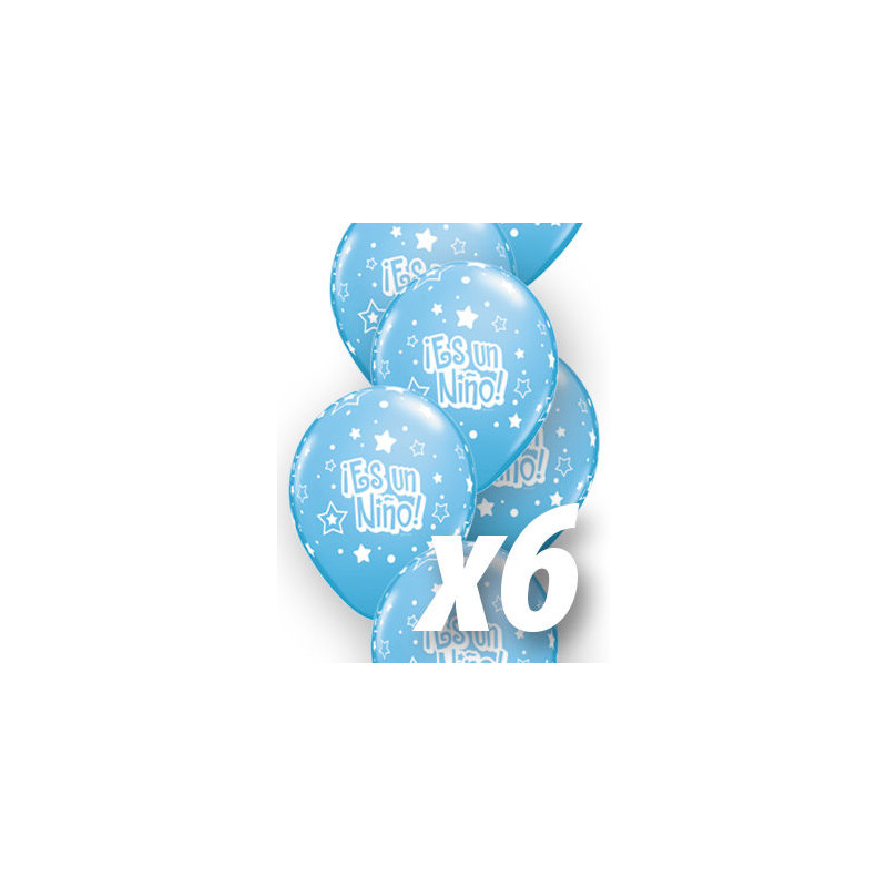 Globo es un nino estrellas babyshower qualatex de 6 uds 30 cm