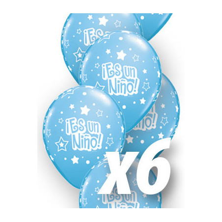 Globo es un nino estrellas babyshower qualatex de 6 uds 30 cm